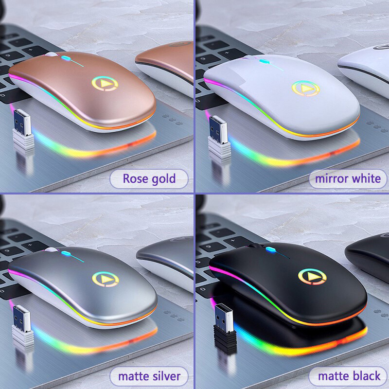 Mouse fără fir Mouse reîncărcabil Mouse de gaming cu iluminare din spate, LED, ultra-subțire, silențioasă, pentru computer, laptop, computer