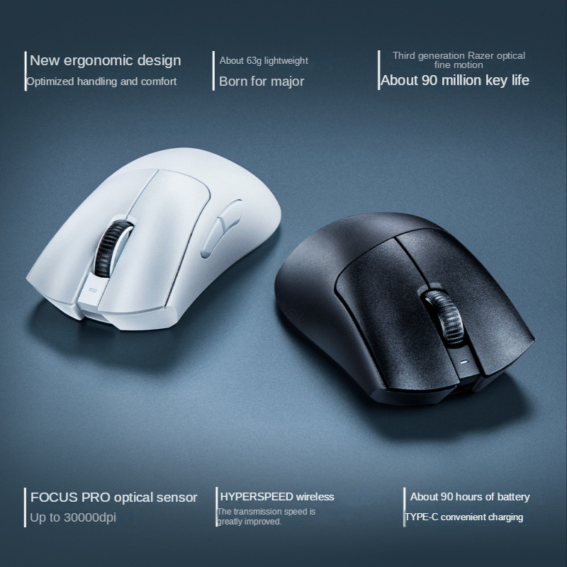 Razer DeathAdder V3 Pro Wireless Gaming Mouse Gamer 63g Senzor optic ultra ușor 30K DPI pentru PC laptop