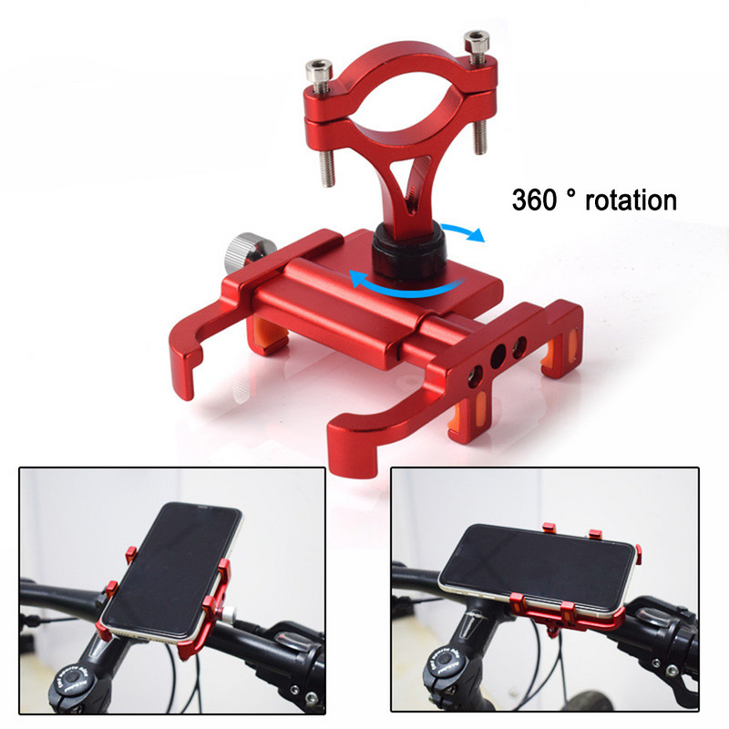 Suport pentru telefon mobil pentru biciclete Suport din aliaj de aluminiu Rotire la 360° rezistent la socuri MTB Ghidon pentru biciclete Suport de navigare Suport de montare