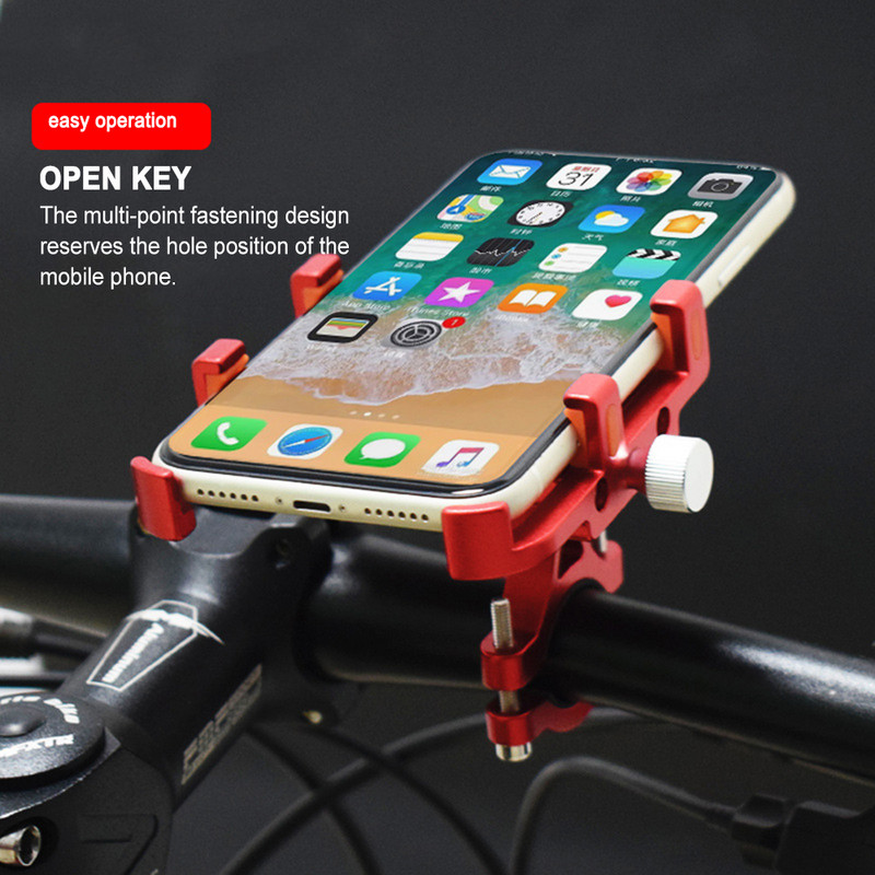 Suport pentru telefon mobil pentru biciclete Suport din aliaj de aluminiu Rotire la 360° rezistent la socuri MTB Ghidon pentru biciclete Suport de navigare Suport de montare