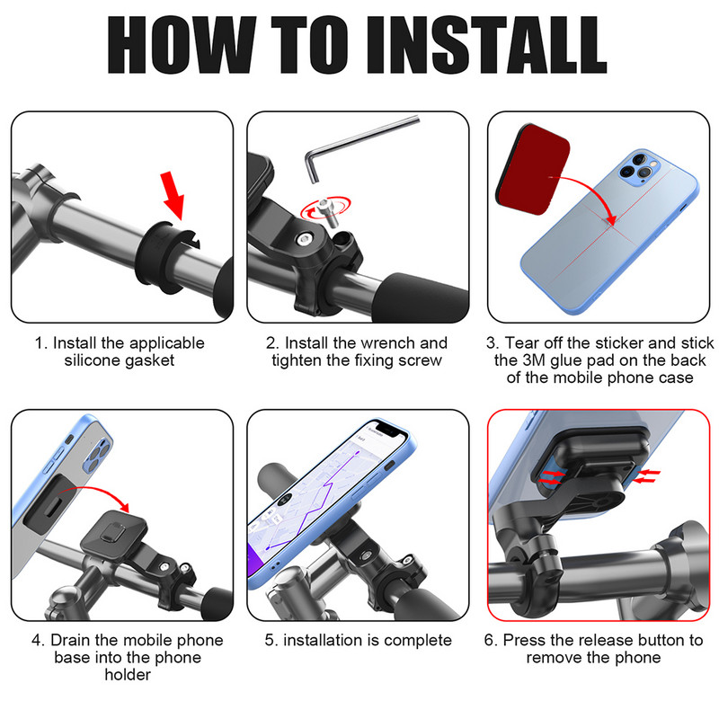 Držač stalka za telefon za motocikl i bicikl Univerzalna potpora za upravljač bicikla Stalak za brzo postavljanje, protuklizni držač nosača za biciklizam