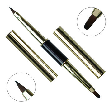 Двоен край Nail Art Stripes Liner Liner Четка за рисуване Направи си сам Течен прах Акрилен UV GEL Extension Builder Френска писалка за рисуване