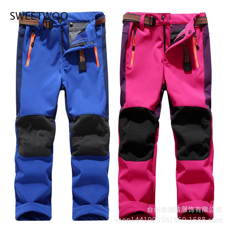 Dječak Djevojčica Topla trenirka Vodootporne Soft Shell Hlače Outdoor 2021 Novi dolazak
