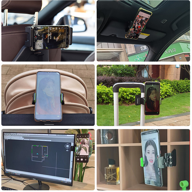 Univerzális mobiltelefon tartó klipre szerelhető állvány autós bőröndhöz babakocsihoz, navigációs GPS-tartóhoz vlog fotózáshoz