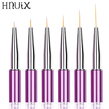 HNUIX 5-20 мм четки за рисуване с линии за рисуване на нокти, акрилни кристали, тънка линия, писалка за рисуване, инструменти за маникюр, UV гел
