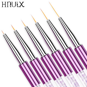 HNUIX 5-20 мм четки за рисуване с линии за рисуване на нокти, акрилни кристали, тънка линия, писалка за рисуване, инструменти за маникюр, UV гел