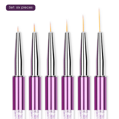 HNUIX 5-20mm Nail Art Line Festőecsetek Akril Kristály Vékony Bélés Rajztoll Manikűr Eszközök UV Gél