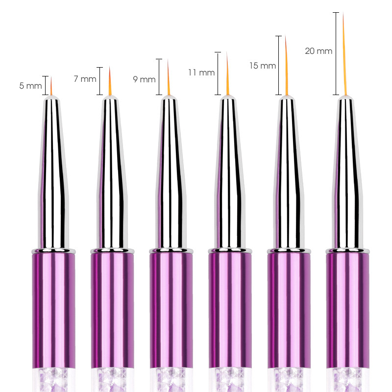 HNUIX 5-20mm Nail Art Line Festőecsetek Akril Kristály Vékony Bélés Rajztoll Manikűr Eszközök UV Gél