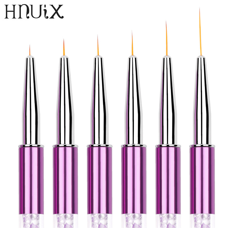 HNUIX 5-20mm Nail Art Line Festőecsetek Akril Kristály Vékony Bélés Rajztoll Manikűr Eszközök UV Gél