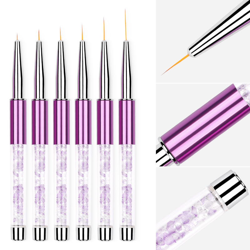 HNUIX 5-20mm Nail Art Line Festőecsetek Akril Kristály Vékony Bélés Rajztoll Manikűr Eszközök UV Gél