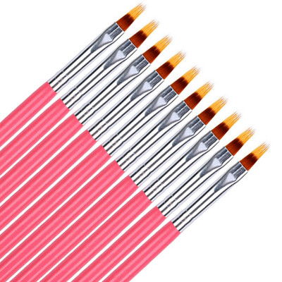1PCS Ombre четка за нокти Art Painting Pen Черен UV гел лак Gradient Color Nail Drawin