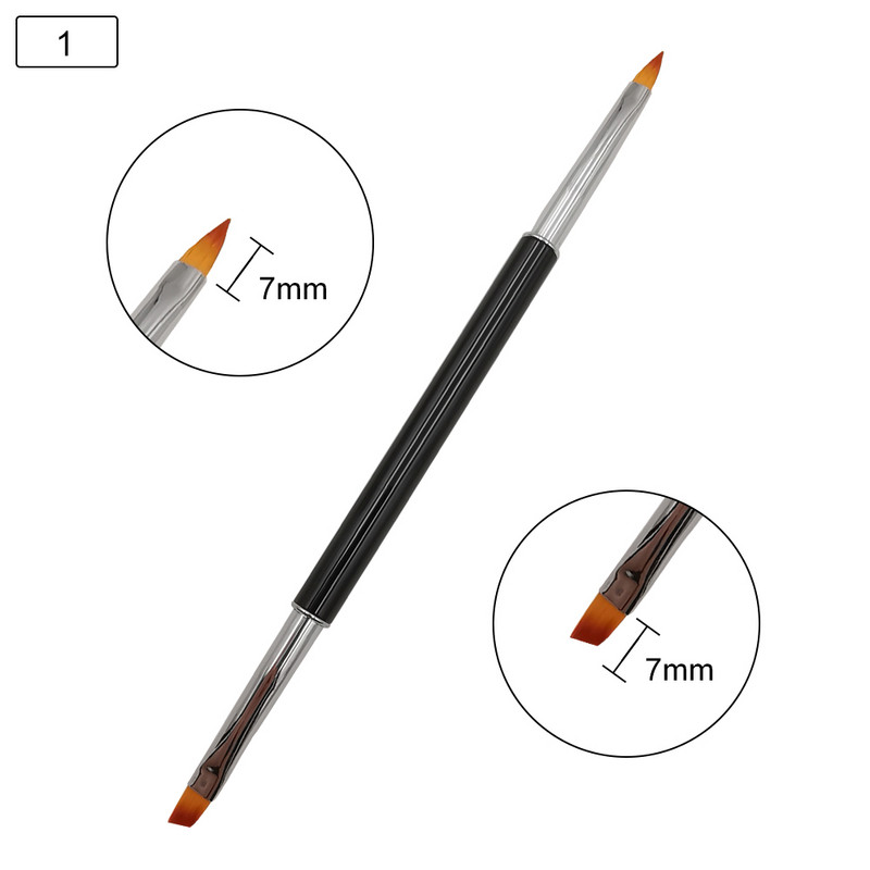 Ekologiški nagų lako akvarelės šepetėliai 5 vnt. Dvigubo galvutės alyvos šepetėliai manikiūro kutais gelio lako šepetėlis gradiento šepetėliu nagai