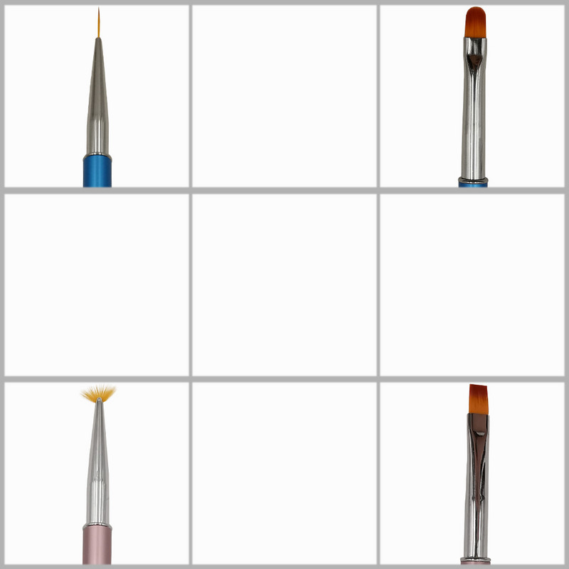 Ekologiški nagų lako akvarelės šepetėliai 5 vnt. Dvigubo galvutės alyvos šepetėliai manikiūro kutais gelio lako šepetėlis gradiento šepetėliu nagai