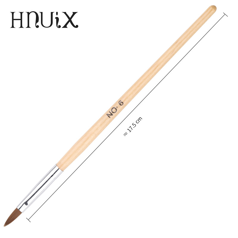 1 vnt. Nail Art Kolinsky Sand akrilo teptuko rašiklis UV Gelinis lakas tapyba rankomis piešimas skulptūra rašiklis manikiūro įrankiai Nr 6