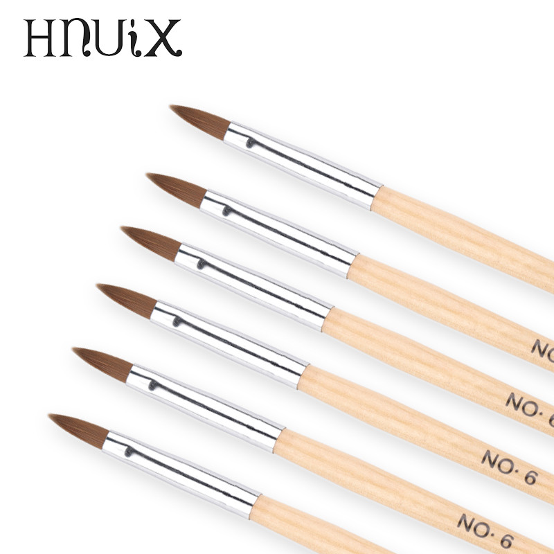 1 vnt. Nail Art Kolinsky Sand akrilo teptuko rašiklis UV Gelinis lakas tapyba rankomis piešimas skulptūra rašiklis manikiūro įrankiai Nr 6