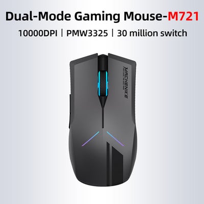 Mouse de gaming Machenike M7 16000 DPI Mouse fără fir pentru jocuri pentru computer, programabil, reîncărcabil, iluminare din fundal RGB, 95 g, mouse cu mod dublu