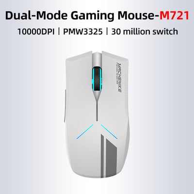 Mouse de gaming Machenike M7 16000 DPI Mouse fără fir pentru jocuri pentru computer, programabil, reîncărcabil, iluminare din fundal RGB, 95 g, mouse cu mod dublu