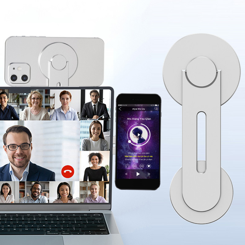 Suport magnetic pentru telefon pentru ecranul laptop Suport lateral pentru telefon Suport reglabil pentru monitor PC Suport de expansiune pentru Tesla iPhone