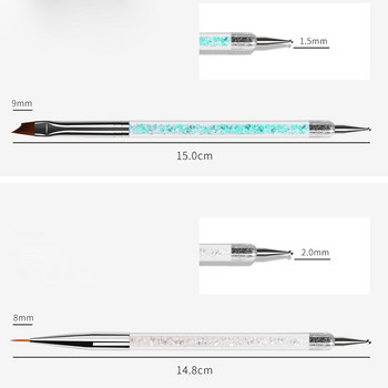 CHNRMJL 5/6 бр./компл. Двойна глава, рисуване на нокти, чертане, четка, акрилна UV гел-лак, плоска писалка, комплект за маникюр за нокти