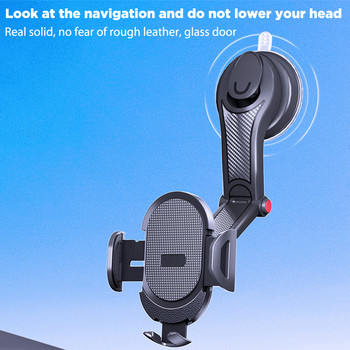 Смукателна стойка за автомобилен държач за телефон в колата Поддръжка на GPS стойка Регулируема скоба за универсална стойка за смартфон за 4,0-6 инчови телефони