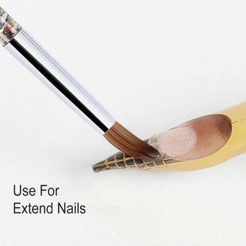 7-размерна четка за ноктопластика за акрилна пудра Найлонов маникюр Акрилни нокти Кръгла четка за ноктопластика с дръжка с течен блясък Инструменти за нокти