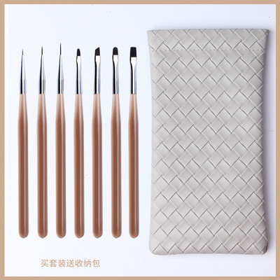 Eval akril körömkefe készlet Kolinsky Hair Nail Art ecsetek púder UV gél festőkefe köröm manikűr kiegészítők