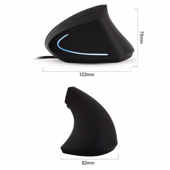 CHUYI Ενσύρματο ποντίκι Δεξιά/Αριστερά Κατακόρυφα Εργονομικά Σιδεράκια Υγιή USB Οπτικό με Μαξιλαράκι για Επιτραπέζιο Φορητό