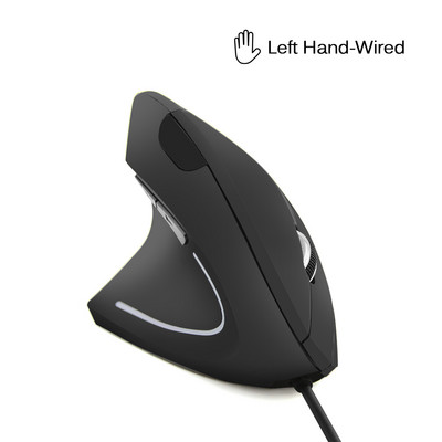 CHUYI Žičani miš za desnu/lijevu ruku Vertikalni ergonomski narukvice Zdravi USB optički s podlogom za prijenosno računalo