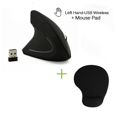 CHUYI Žičani miš za desnu/lijevu ruku Vertikalni ergonomski narukvice Zdravi USB optički s podlogom za prijenosno računalo