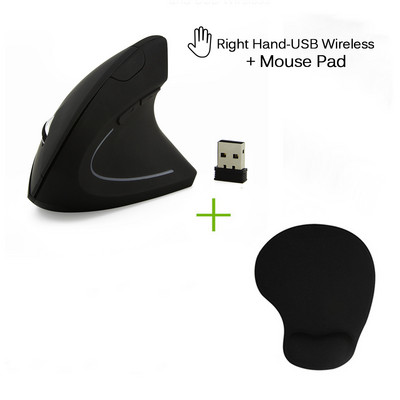 CHUYI Žičani miš za desnu/lijevu ruku Vertikalni ergonomski narukvice Zdravi USB optički s podlogom za prijenosno računalo