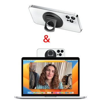 Магнитен държач за мобилен телефон Настолен пръстен Поддръжка Регулируема скоба за монтиране на камера за MacBook за MagSafe iPhone 14 13 12 Series