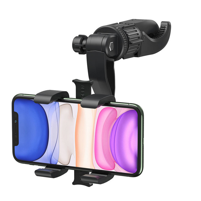 Držač za telefon u automobilu, retrovizor, sjedalo, držač za kopču, višenamjenski, rotirajući za 360 stupnjeva, automatski držač za mobitel za automobil