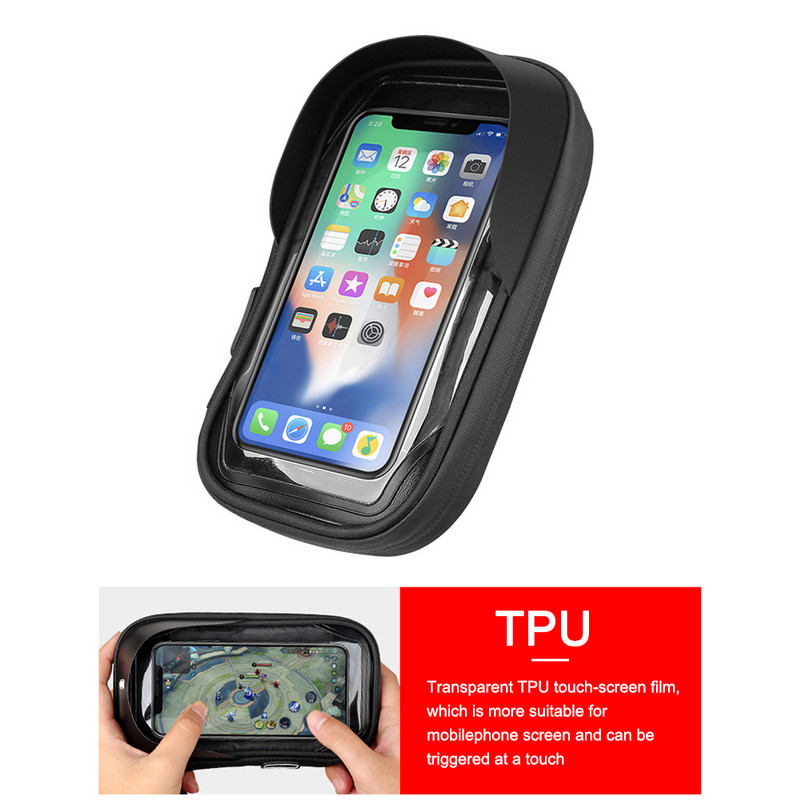 6,4 inča Torba za bicikl, zaslon osjetljiv na dodir, Držač za telefon, torbe, vodootporna, podesiva torba za upravljač, torba za motocikl, suncobran, stalak za telefon
