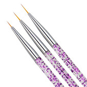 3db/készlet Nail Art Liner festőtoll 3D tippek DIY akril UV gél ecsetek Rajz Virágvonal Rács Francia Design Manikűr eszközök