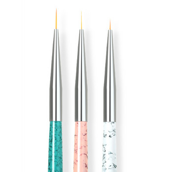 3 бр./компл. Nail Art Liner Painting Pen 3D Tips Направи си сам акрилни UV гел четки Рисуване на цветни линии Решетка Френски дизайн Инструменти за маникюр