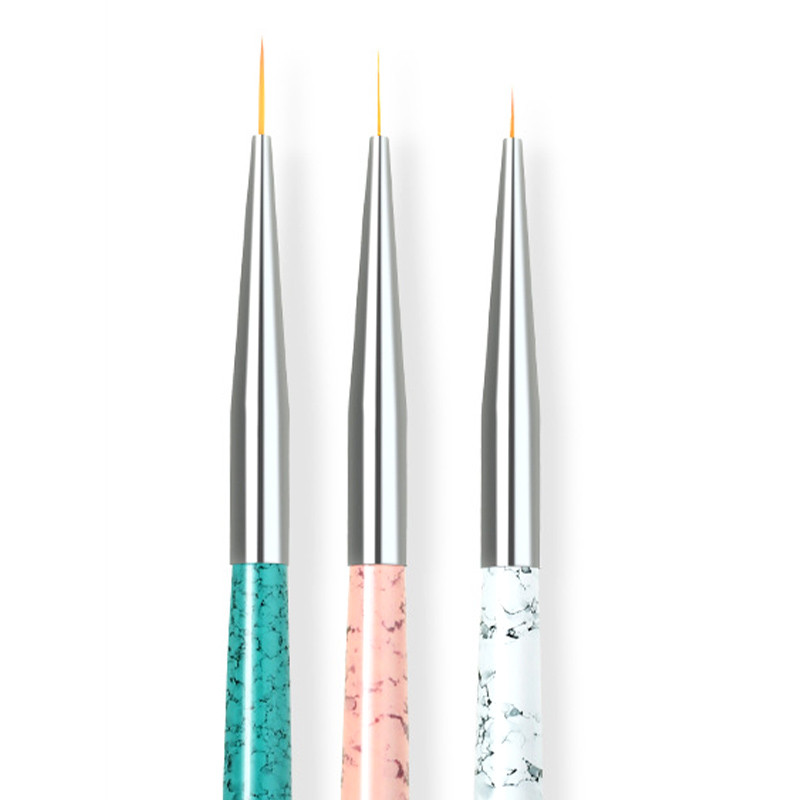 3db/készlet Nail Art Liner festőtoll 3D tippek DIY akril UV gél ecsetek Rajz Virágvonal Rács Francia Design Manikűr eszközök
