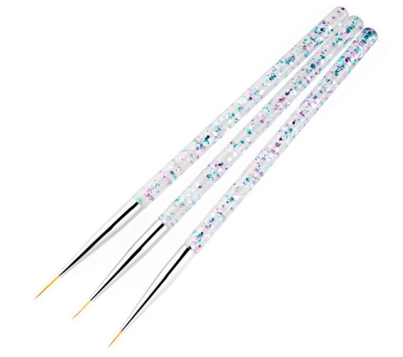 3db körömrajzoló toll,3db 7/9/11mm-es körömdíszítő ecsetfestés rajzvonal Pen Liner vékony ecset körömfestéshez ecset, bélés ecset