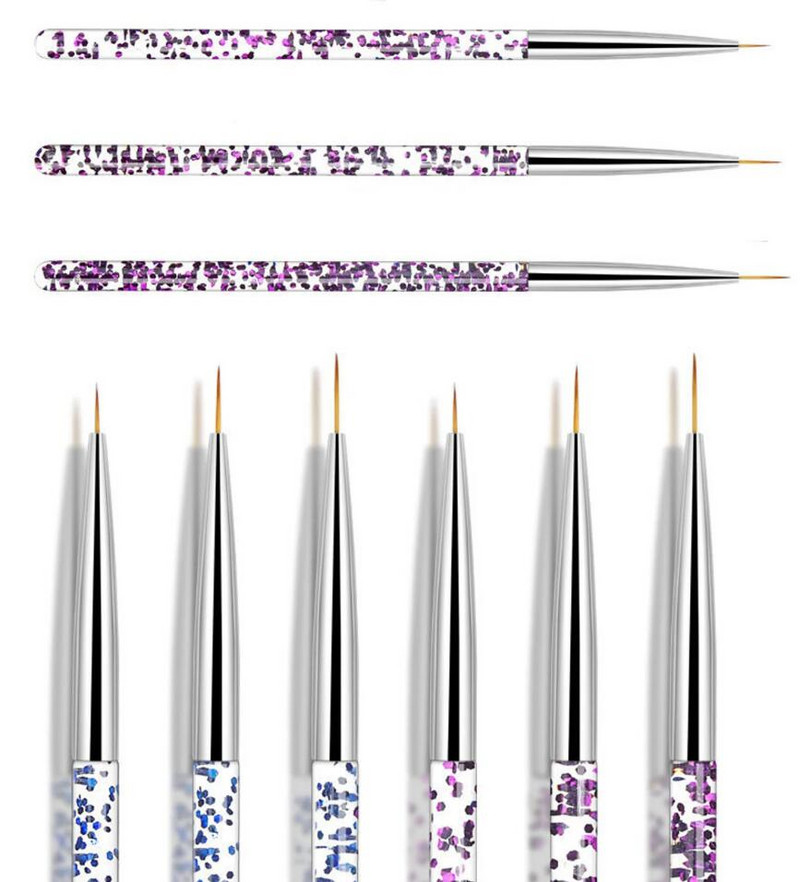 3db körömrajzoló toll,3db 7/9/11mm-es körömdíszítő ecsetfestés rajzvonal Pen Liner vékony ecset körömfestéshez ecset, bélés ecset
