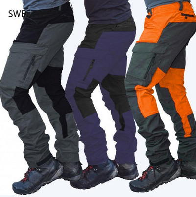 Patchwork Casual Pants Mens Cargo Pants With Multi Pockets Men Trousers Tactical Pants Cycling Climbing Mountain Streetwear