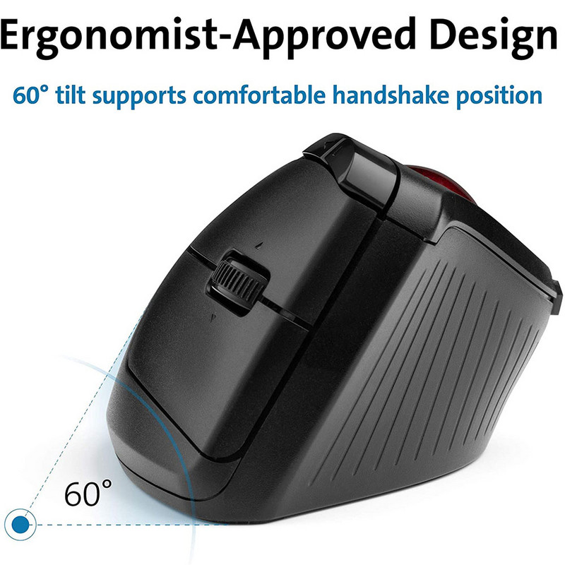 Kensington Original Pro Fit Ergo Vertical Wireless Trackball Mouse 2*Bluetooth / 2,4 GHz Prispôsobené pre AutoCAD K75370/K75264