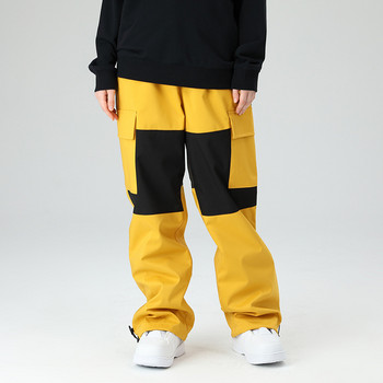 2022 Нови зимни свободни ски панталони Дамски ветроустойчиви водоустойчиви мъжки ски костюми Външни фурнирни панталони Гащеризони Снежни панталони в съответствие с цвета