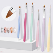 Nail Art színes nyélmintás festő ecset akril UV gél hosszabbító bevonat rajztoll DIY manikűr eszköz körömkefe