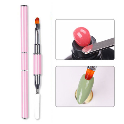 Nail Art színes nyélmintás festő ecset akril UV gél hosszabbító bevonat rajztoll DIY manikűr eszköz körömkefe