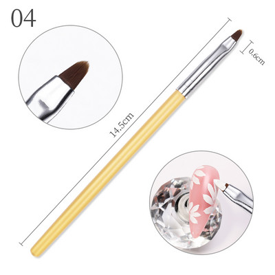 Nail Art színes nyélmintás festő ecset akril UV gél hosszabbító bevonat rajztoll DIY manikűr eszköz körömkefe