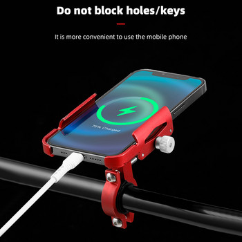 Държач за телефон за велосипед Кормило от алуминиева сплав Поддръжка на мобилен телефон Удароустойчива Скоба за държач за телефон за велосипед на 360° за Xiaomi
