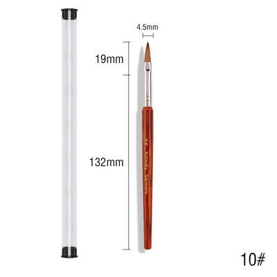 100 % Kolinsky akrilinis nagų šepetėlis Geros kokybės Nail Art Mink Brush Wood Rankena Gelis Builder Manikiūro šepetėlis Piešimo įrankiai Dydis 8-16