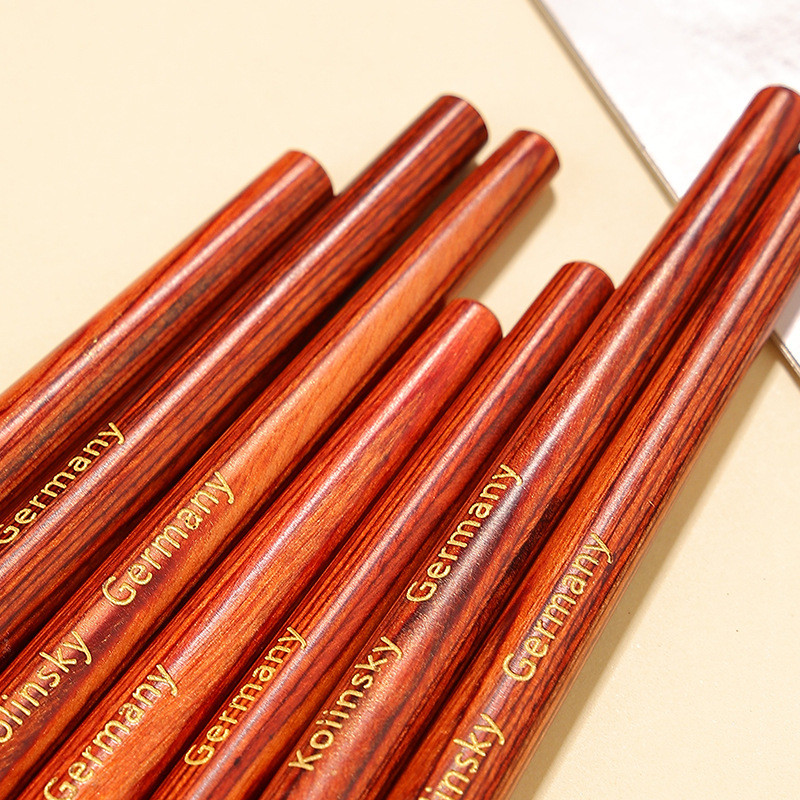 100 % Kolinsky akrilinis nagų šepetėlis Geros kokybės Nail Art Mink Brush Wood Rankena Gelis Builder Manikiūro šepetėlis Piešimo įrankiai Dydis 8-16