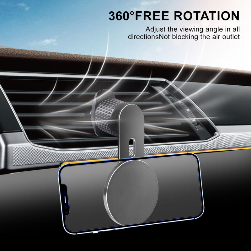 Univerzalna kopča za ventilacijski otvor za automobil Rotirajući za 360 Podesivi magnetski držač za telefon Kuka za odvod zraka GPS nosač za mobilni telefon za iPhone 14 13