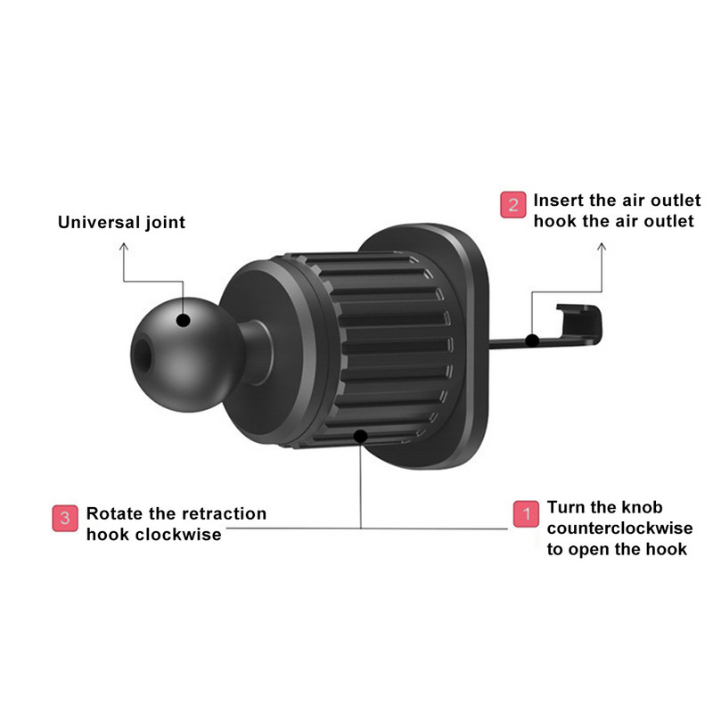 Univerzalna kopča za ventilacijski otvor za automobil Rotirajući za 360 Podesivi magnetski držač za telefon Kuka za odvod zraka GPS nosač za mobilni telefon za iPhone 14 13