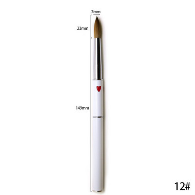 1 db Kolinsky Sable Red Wood Nail Art akril ecset kerek 10#12#14#16#18#20#22#24 UV gél Carving Pen Folyadékok Púderes manikűr tippek